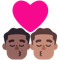 Kiss- Man- Man- Medium-Dark Skin Tone- Medium Skin Tone emoji on Microsoft
